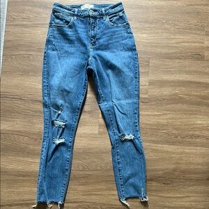 Abercrombie & Fitch Blue Skinny Jeans High-Waisted Distressed